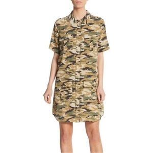 Equipment Remy Silk Camo Utility Shirtdress Size Medium